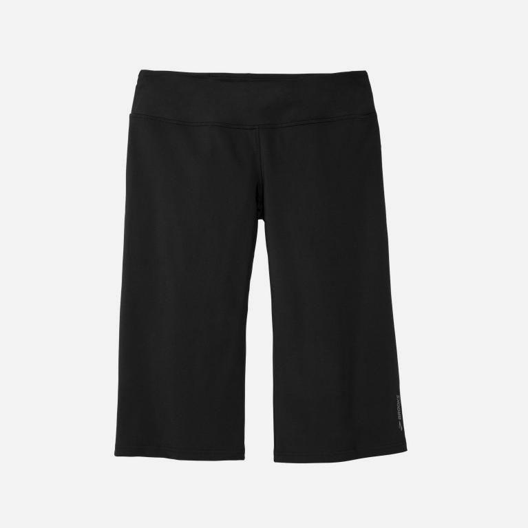 Brooks Venture Capri Hardloopshorts voor Dames Zwart (QETMF-7401)